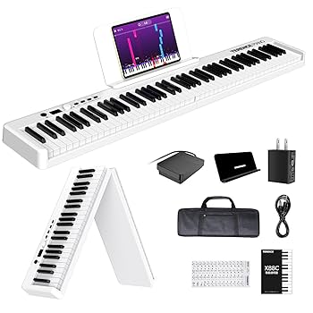 Finger Dance 88鍵ホワイトキーボード　折りたたみ式 Amazon.com: Finger Dance Folding Piano Keyboard 88 Keys